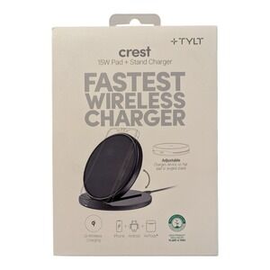 R2-N TYLT Crest 15W Pad + Stand Charger -‎ Fast Charging - Black